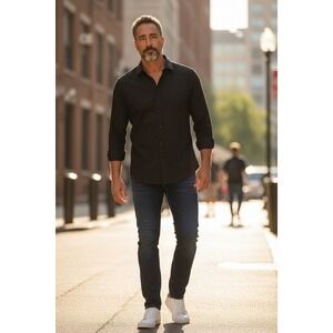 Untuckit Black Long Sleeve Button Up Shirt Size XL